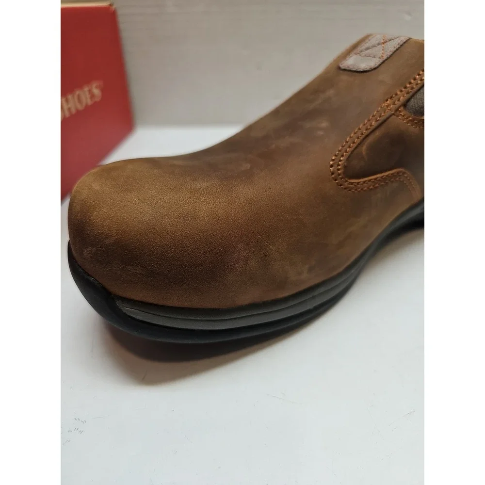 Red Wing Shoes 6705 Mens 10 E2 Brown Leather Safety Toe Slip On Work Shoes SD SR